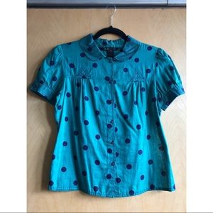 ✨ Marc Jacobs Peter Pan Collar Dot Top, Sz 6